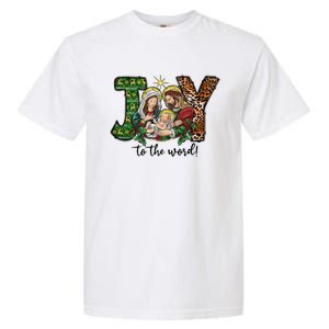 Joy To The World Christmas Christian Nativity Scene Pajamas Swea Garment-Dyed Heavyweight T-Shirt