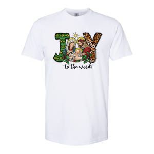 Joy To The World Christmas Christian Nativity Scene Pajamas Swea Softstyle CVC T-Shirt