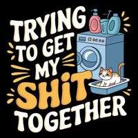 Just Trying To Get My Shit Together Funny Cat Meme Impact Tech Backpack