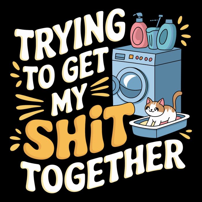 Just Trying To Get My Shit Together Funny Cat Meme Impact Tech Backpack