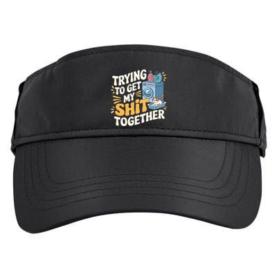 Just Trying To Get My Shit Together Funny Cat Meme Adult Drive Performance Visor