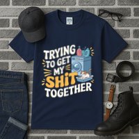 Just Trying To Get My Shit Together Funny Cat Meme Tall T-Shirt