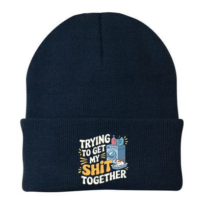 Just Trying To Get My Shit Together Funny Cat Meme Beanie