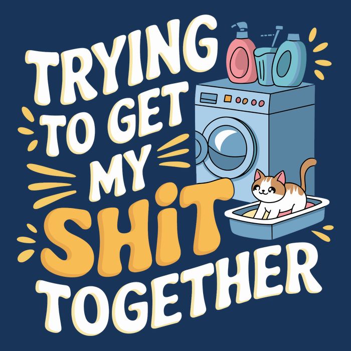 Just Trying To Get My Shit Together Funny Cat Meme 16 in Basic Backpack