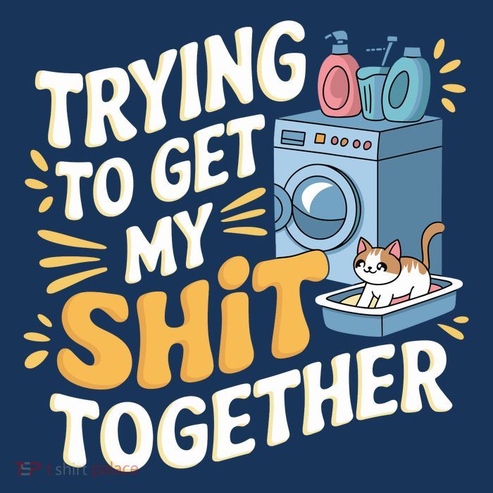 Just Trying To Get My Shit Together Funny Cat Meme Mesh Reversible Basketball Jersey Tank
