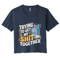 Just Trying To Get My Shit Together Funny Cat Meme Crop Top