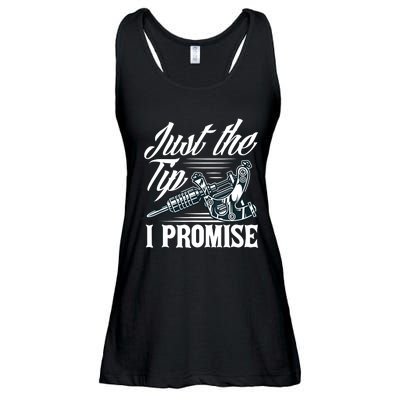 Just The Tip I Promise Funny Saying Tattoo Lover Ladies Essential Flowy Tank