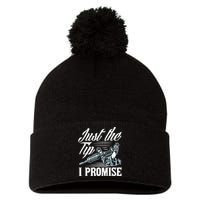 Just The Tip I Promise Funny Saying Tattoo Lover Pom Pom 12in Knit Beanie