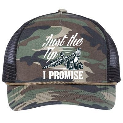 Just The Tip I Promise Funny Saying Tattoo Lover Retro Rope Trucker Hat Cap