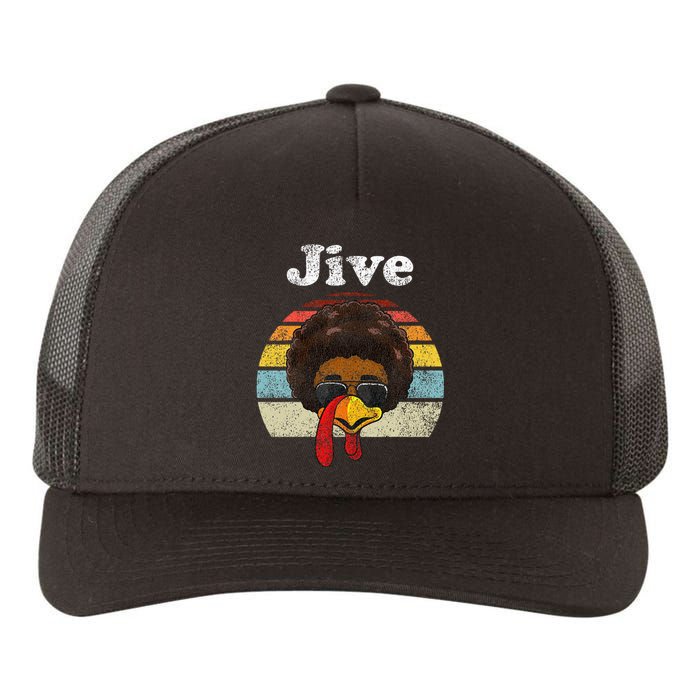 Jive Thanksgiving Turkey Day Funny Face Vintage Retro Style Yupoong Adult 5-Panel Trucker Hat