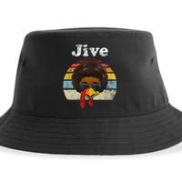 Jive Thanksgiving Turkey Day Funny Face Vintage Retro Style Sustainable Bucket Hat