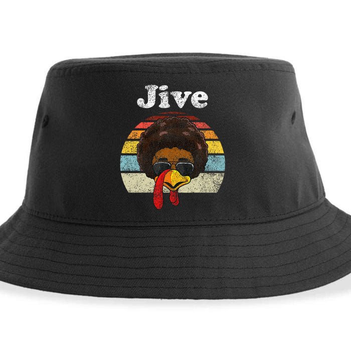 Jive Thanksgiving Turkey Day Funny Face Vintage Retro Style Sustainable Bucket Hat