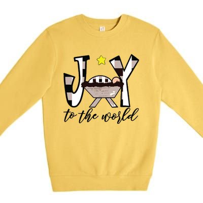 Joy To The World Baby Jesus In The Manger Christmas Design Premium Crewneck Sweatshirt