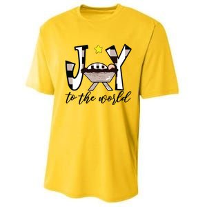 Joy To The World Baby Jesus In The Manger Christmas Design Performance Sprint T-Shirt