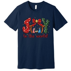 Joy To The World Nativity Scene Christmas Premium T-Shirt