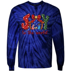 Joy To The World Nativity Scene Christmas Tie-Dye Long Sleeve Shirt