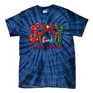 Joy To The World Nativity Scene Christmas Tie-Dye T-Shirt