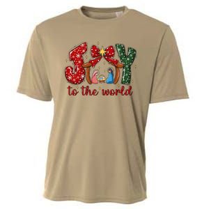 Joy To The World Nativity Scene Christmas Cooling Performance Crew T-Shirt