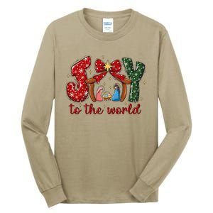 Joy To The World Nativity Scene Christmas Tall Long Sleeve T-Shirt