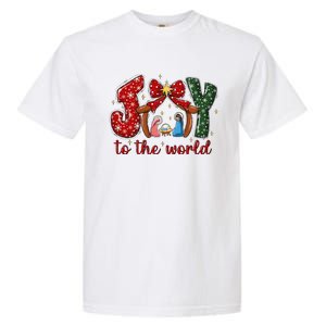 Joy To The World Nativity Scene Christmas Garment-Dyed Heavyweight T-Shirt