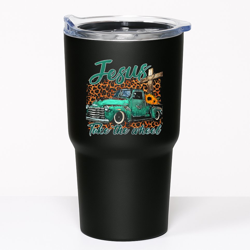 Jesus Take The Wheel Inspirational Quotes For Christian Tumbler