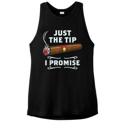 Just The Tip Cigar Smoker Funny Cigar Smoking Ladies PosiCharge Tri-Blend Wicking Tank