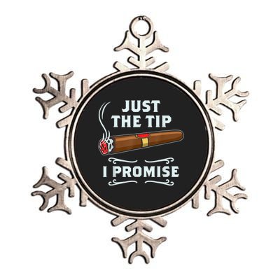 Just The Tip Cigar Smoker Funny Cigar Smoking Metallic Star Ornament