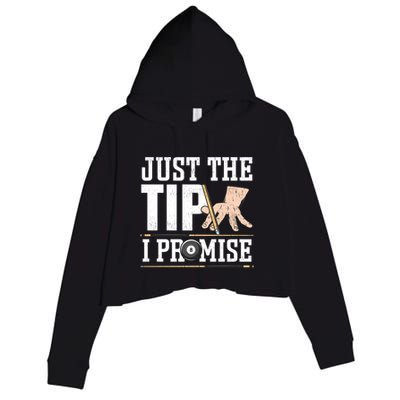 Just The Tip I Promise Billiard Pool Funny Billiard Gift Crop Fleece Hoodie