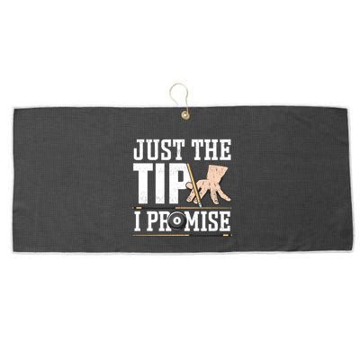 Just The Tip I Promise Billiard Pool Funny Billiard Gift Large Microfiber Waffle Golf Towel
