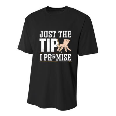 Just The Tip I Promise Billiard Pool Funny Billiard Gift Youth Performance Sprint T-Shirt