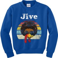 Jive Thanksgiving Turkey Day Funny Face Vintage Retro Style Kids Sweatshirt