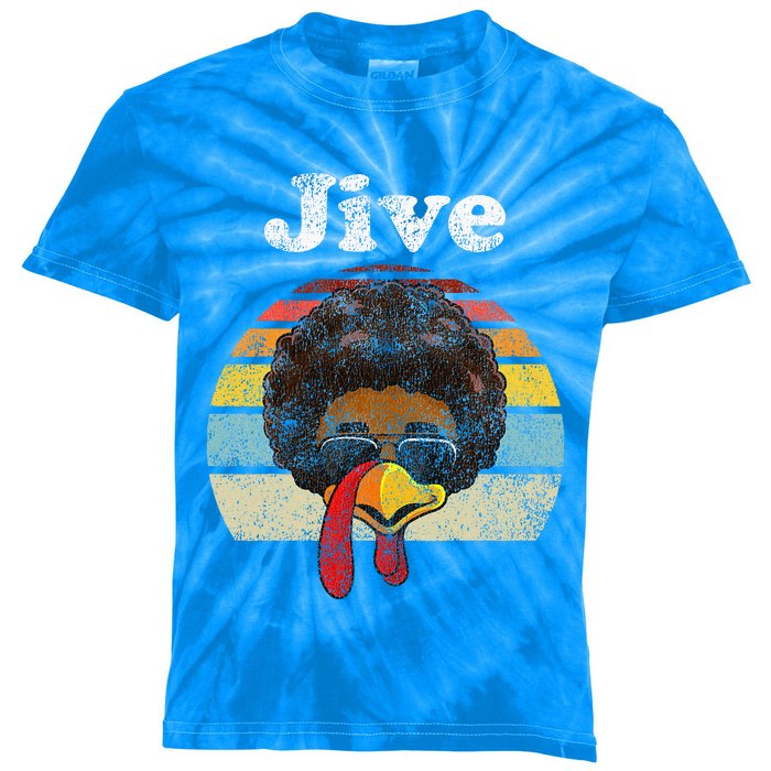 Jive Thanksgiving Turkey Day Funny Face Vintage Retro Style Kids Tie-Dye T-Shirt