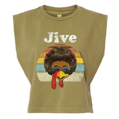 Jive Thanksgiving Turkey Day Funny Face Vintage Retro Style Garment-Dyed Women's Muscle Tee