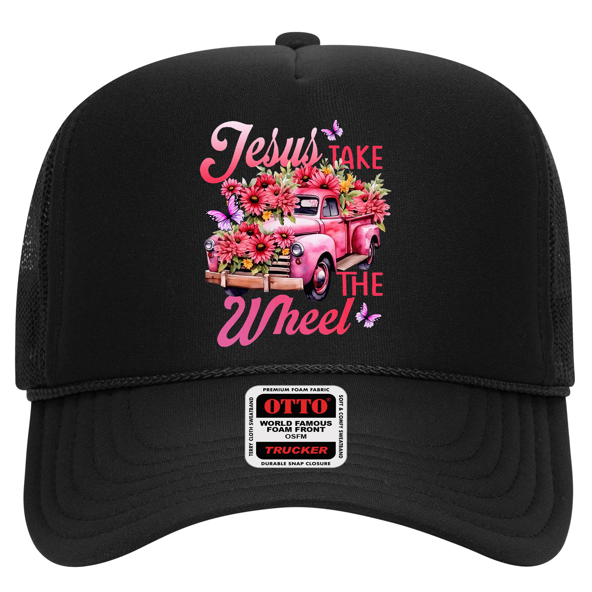 Jesus Take The A Wheel Truck God Believer Flower Christ Hat