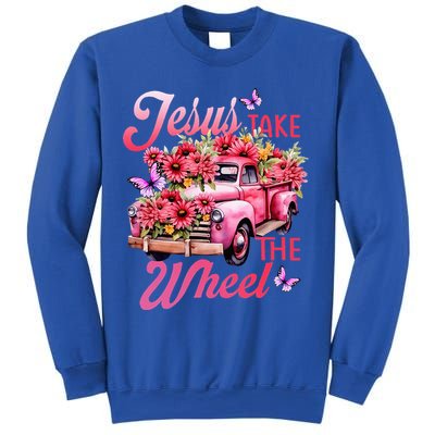 Jesus Take The A Wheel Truck God Believer Flower Christ Sweatshirt