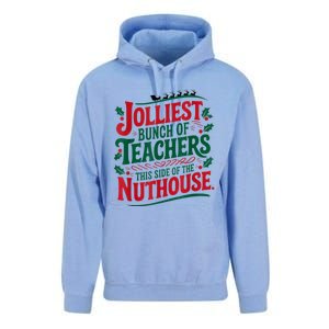 Jolliest Teacher This Side Of The Nuthouse Unisex Surf Hoodie