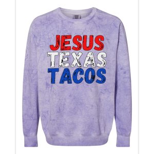 Jesus Texas Tacos Cute Texas Colorblast Crewneck Sweatshirt