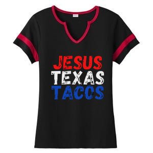 Jesus Texas Tacos Cute Texas Ladies Halftime Notch Neck Tee