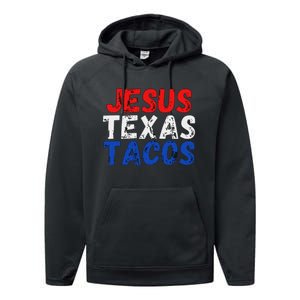 Jesus Texas Tacos Cute Texas Performance Fleece Hoodie