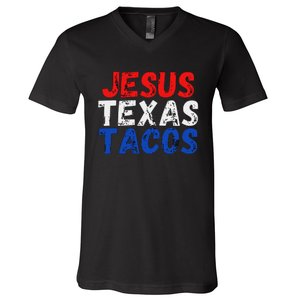 Jesus Texas Tacos Cute Texas V-Neck T-Shirt