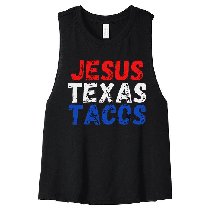 Jesus Texas Tacos Cute Texas Women's Racerback Cropped Tank