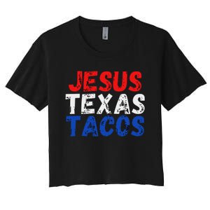 Jesus Texas Tacos Cute Texas Women's Crop Top Tee