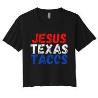 Jesus Texas Tacos Cute Texas Women's Crop Top Tee