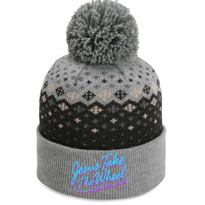 Jesus Take The Wheel And Drive Fast Funny Christian Design The Baniff Cuffed Pom Beanie