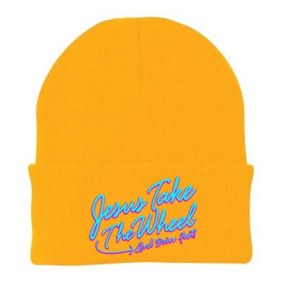 Jesus Take The Wheel And Drive Fast Funny Christian Design Knit Cap Winter Beanie