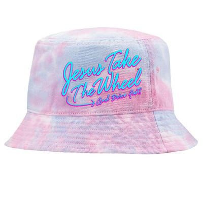 Jesus Take The Wheel And Drive Fast Funny Christian Design Tie-Dyed Bucket Hat