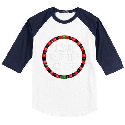 Jesus Take The Wheel Roulette Wheel Gambling Baseball Sleeve Shirt