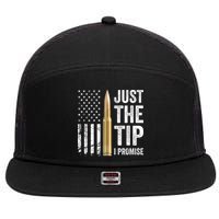 Just The Tip I Promise Funny Gun Owner Pro Guns USA Flag 7 Panel Mesh Trucker Snapback Hat
