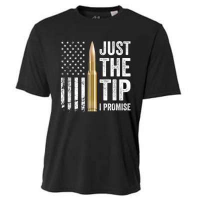 Just The Tip I Promise Funny Gun Owner Pro Guns USA Flag Cooling Performance Crew T-Shirt