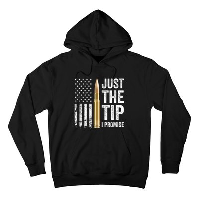 Just The Tip I Promise Funny Gun Owner Pro Guns USA Flag Hoodie